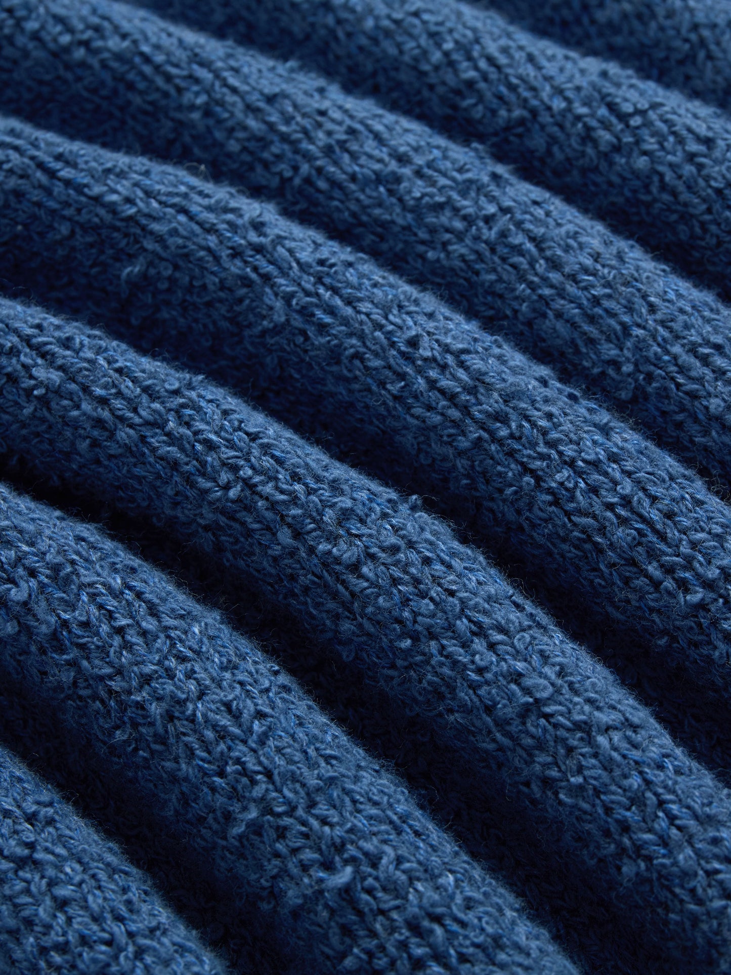 Long Sleeve Knit Polo Lapis Boucle