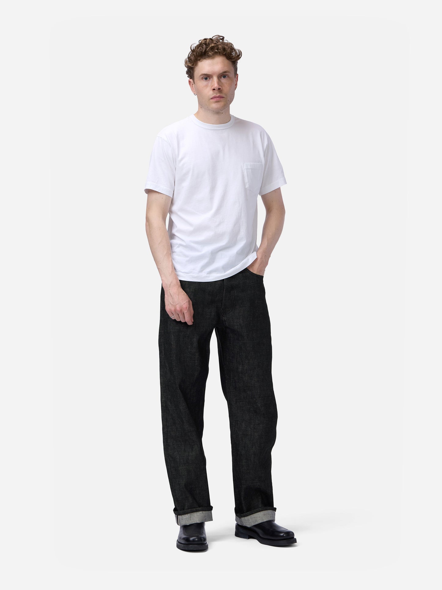 RS-203x Relaxed Straight Black Selvedge