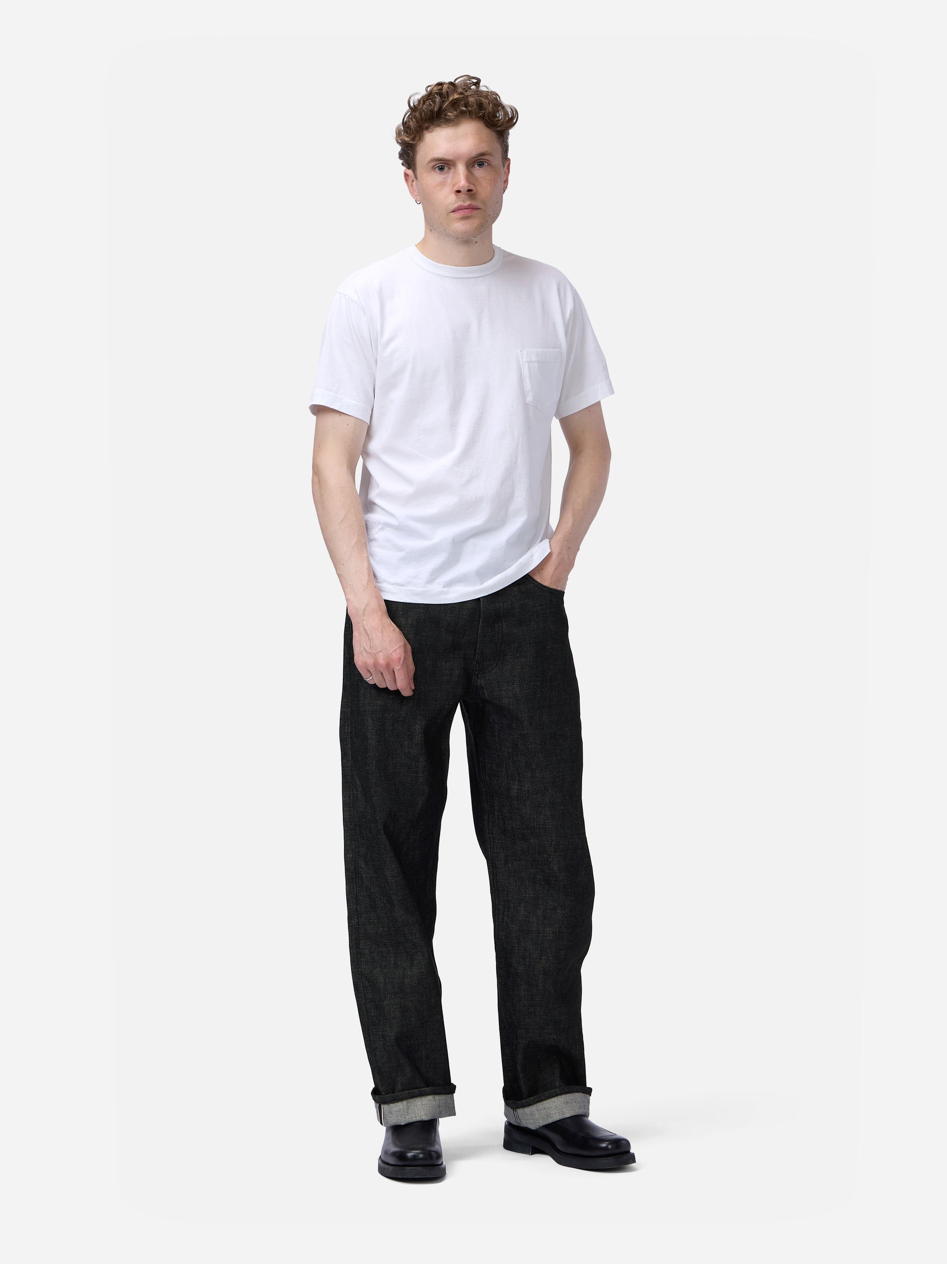 RS-203x Relaxed Straight Black Selvedge