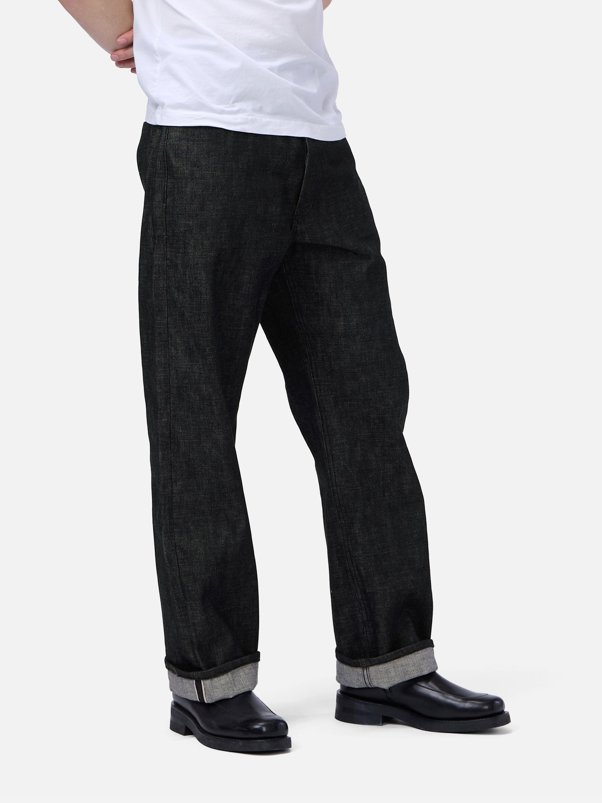 RS-203x Relaxed Straight Black Selvedge