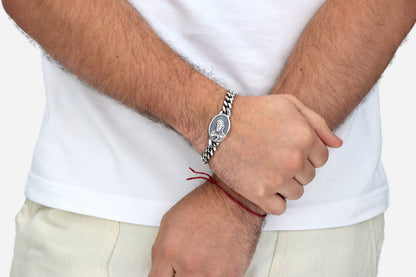 "Jesus Peace" Cuban Bracelet Sterling Silver