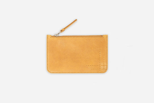 Zip Pouch Natural Cowhide