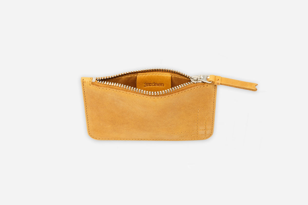 Zip Pouch Natural Cowhide