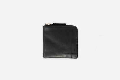 Zip Wallet Black Cowhide