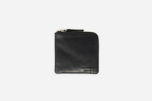Zip Wallet Black Cowhide
