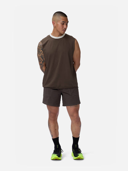 Training Cutoff Tee Brown/White Ringer