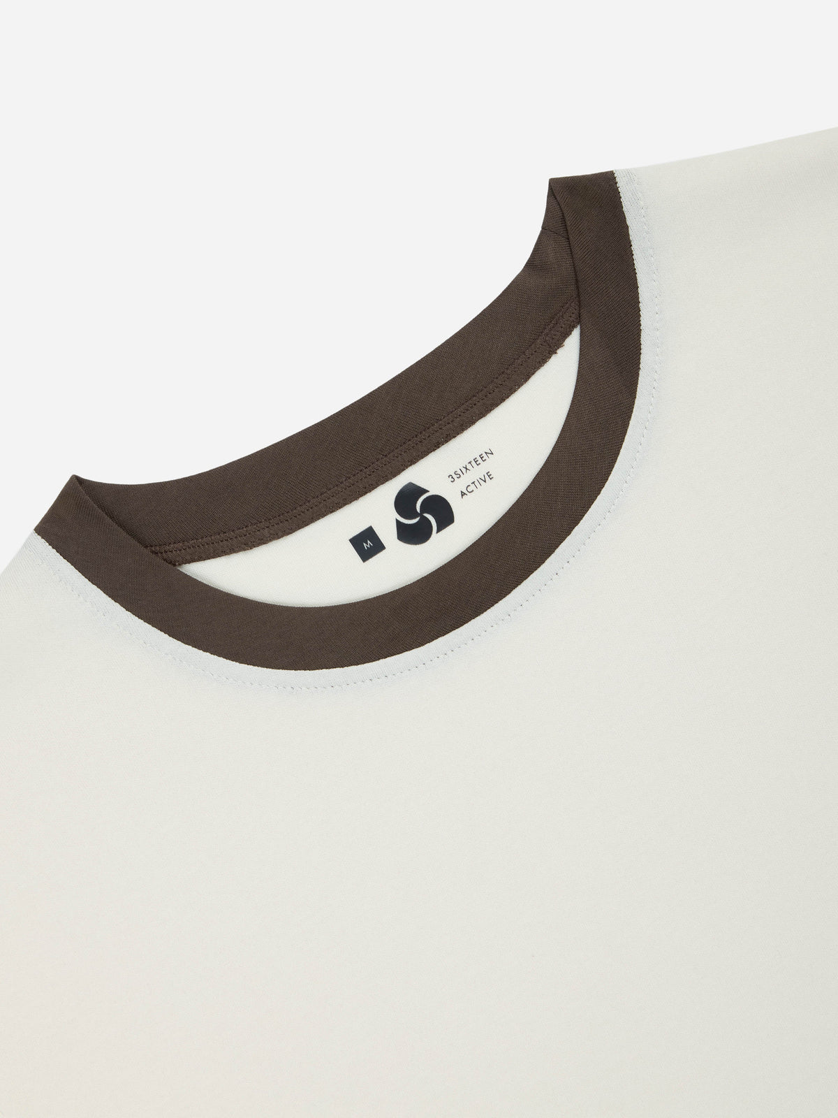 Training Cutoff Tee White/Brown Ringer