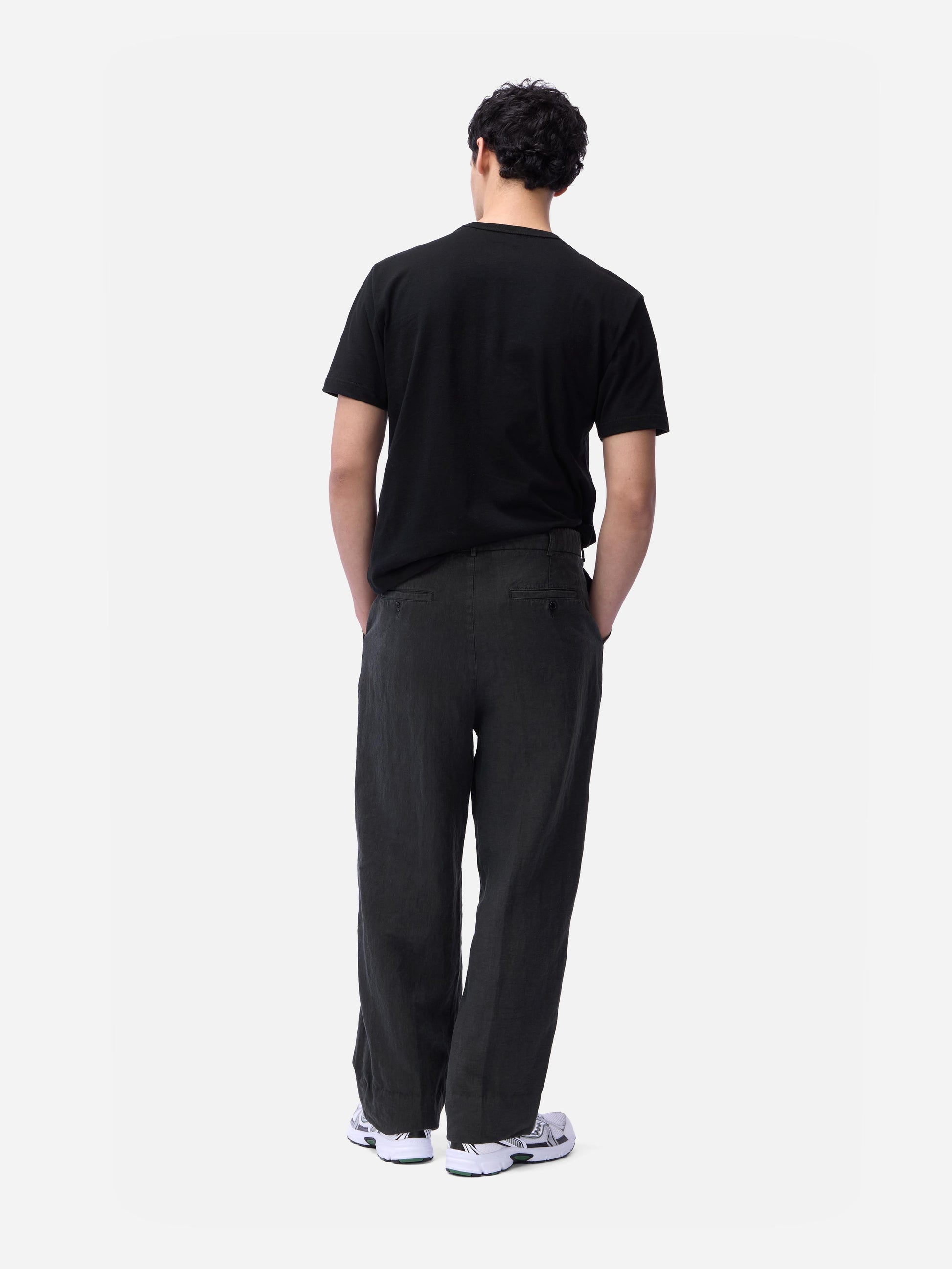 Pleated Trouser Black Linen