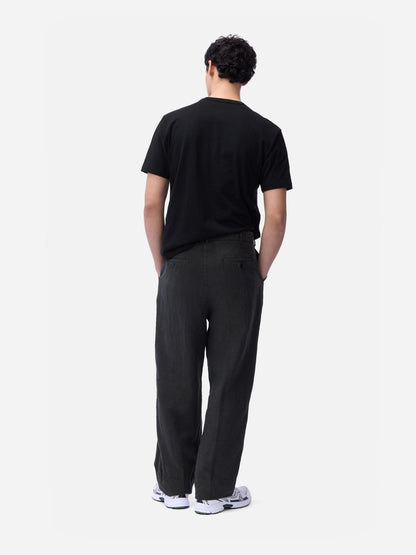 Pleated Trouser Black Linen