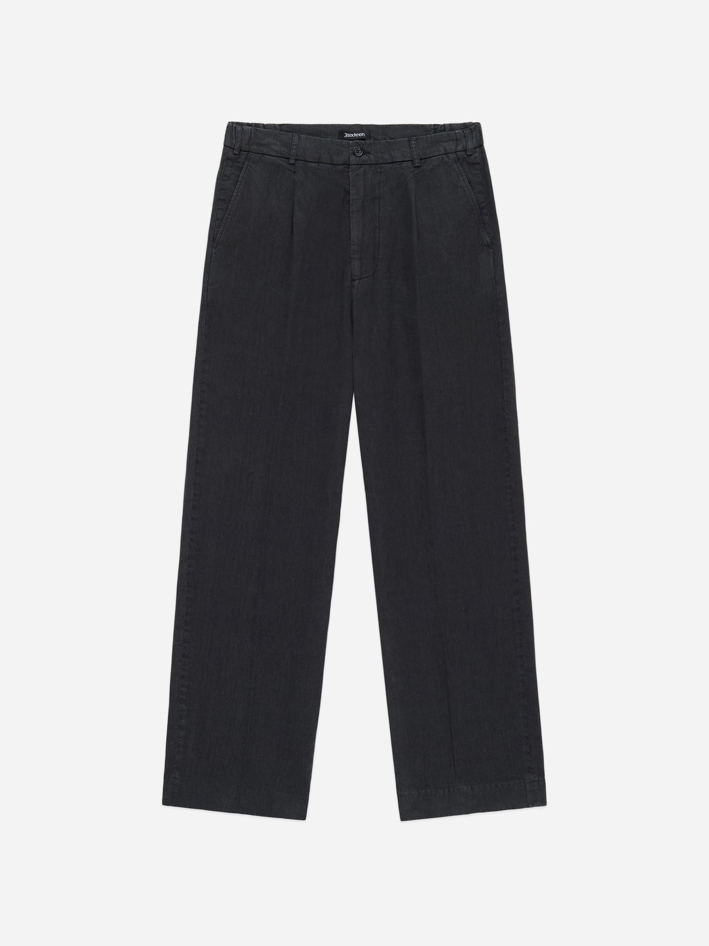 Pleated Trouser Black Linen