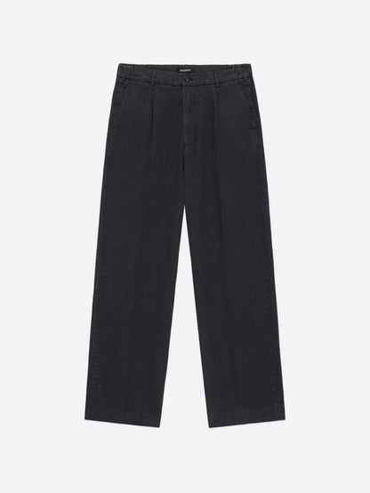 Pleated Trouser Black Linen