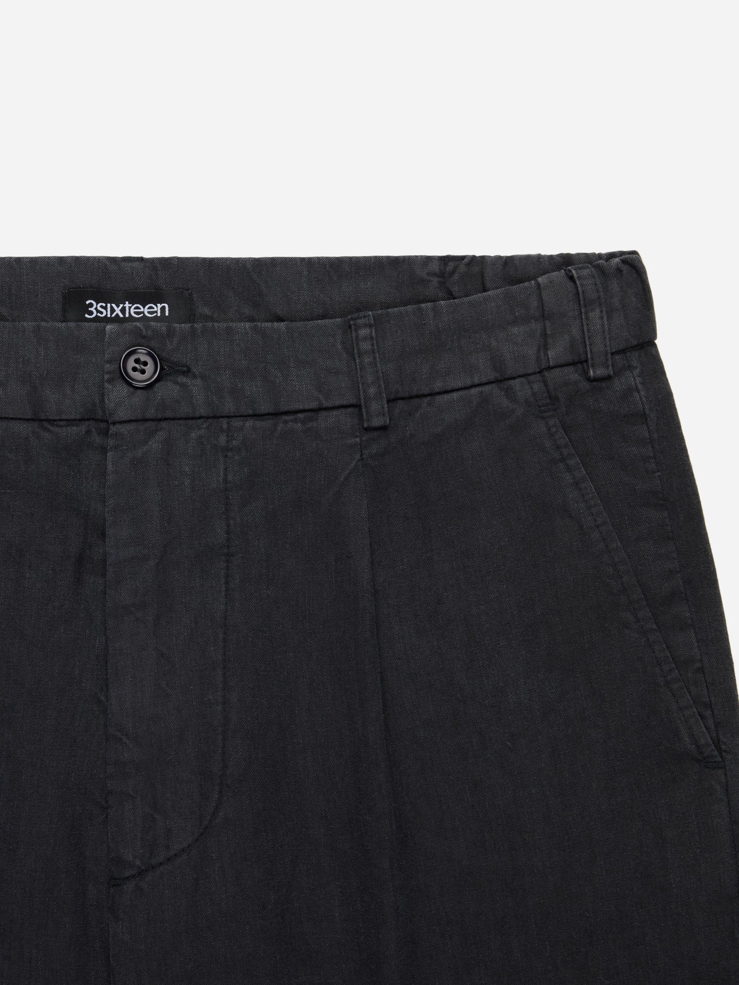 Pleated Trouser Black Linen