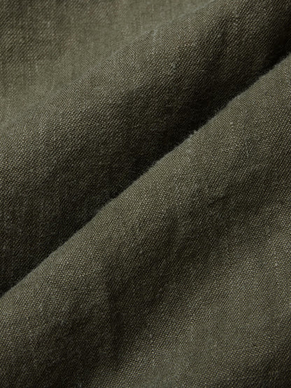 Pleated Trouser Olive Linen