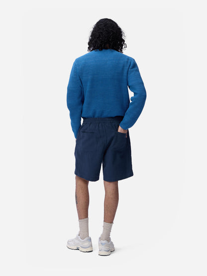 Drawstring Short Navy Linen