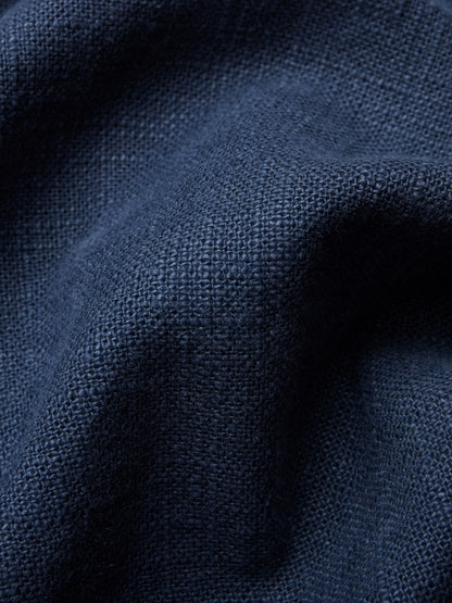 Drawstring Short Navy Linen