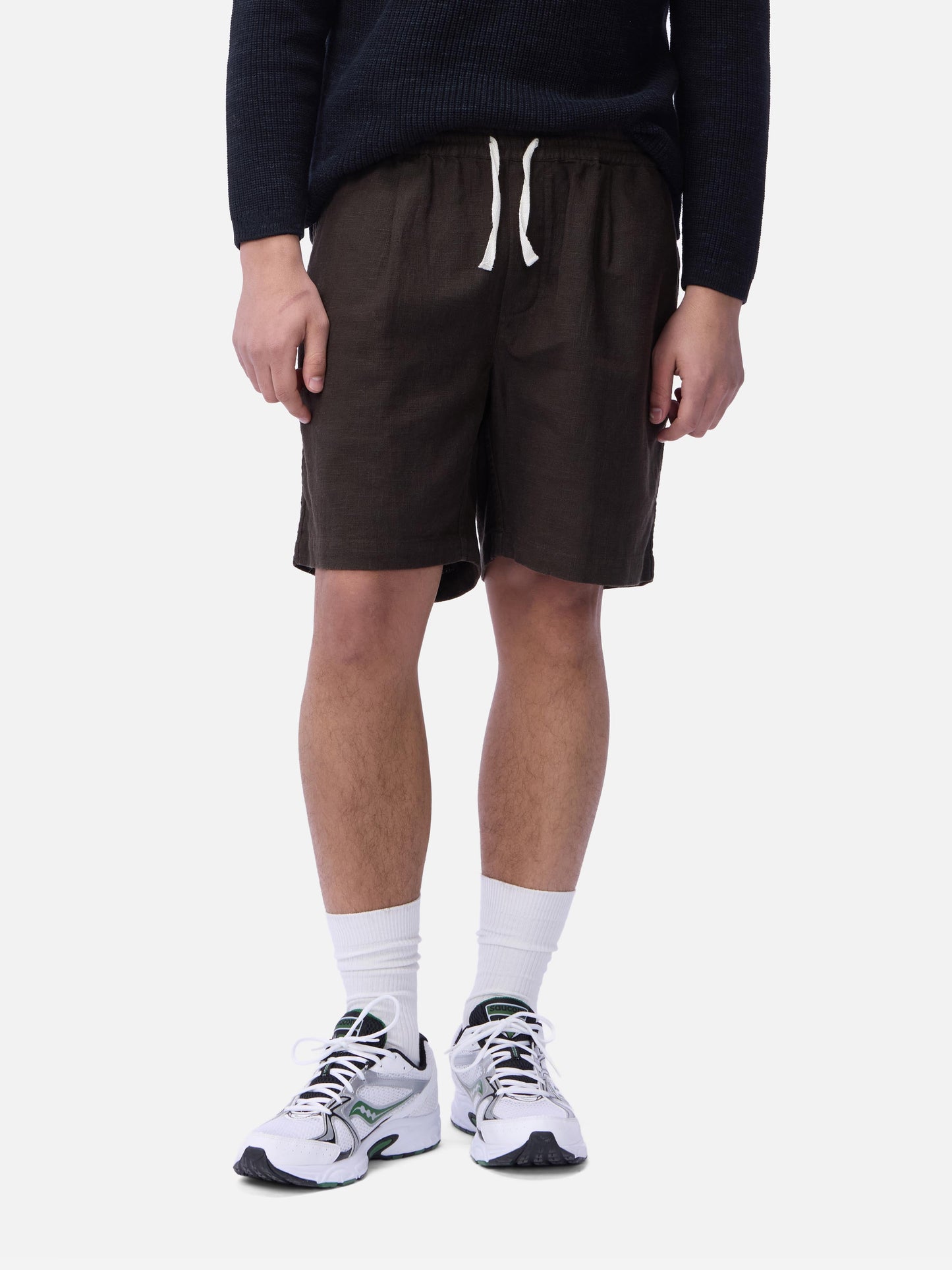 Drawstring Short Chocolate Linen