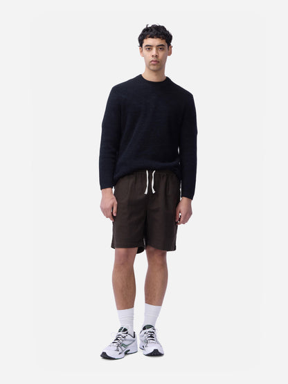 Drawstring Short Chocolate Linen