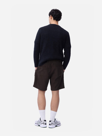 Drawstring Short Chocolate Linen