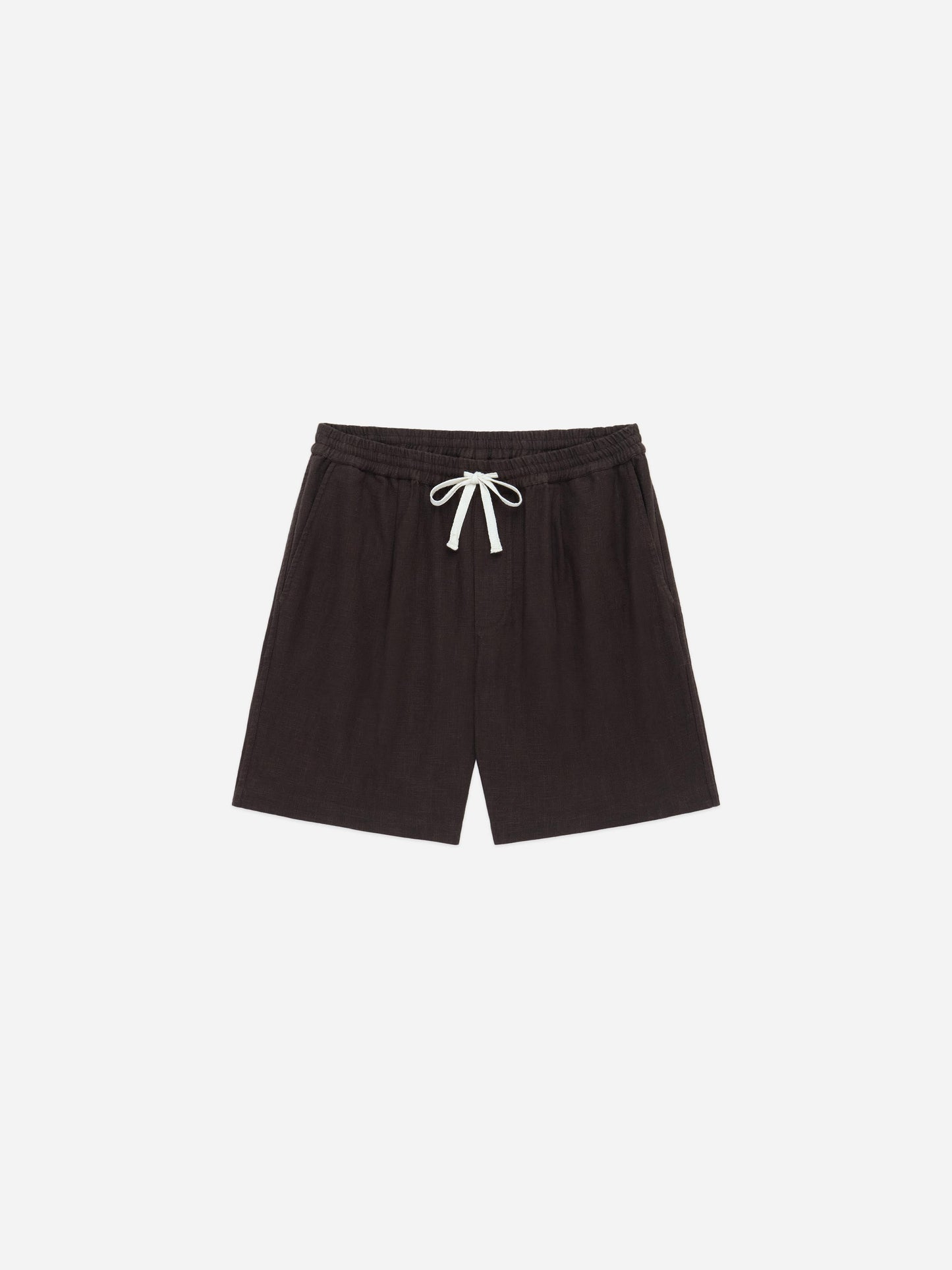 Drawstring Short Chocolate Linen