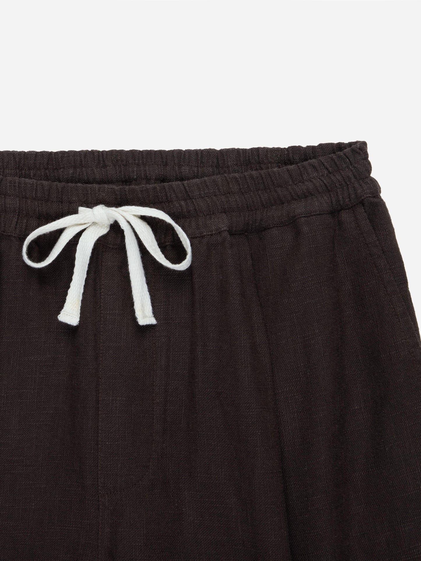 Drawstring Short Chocolate Linen