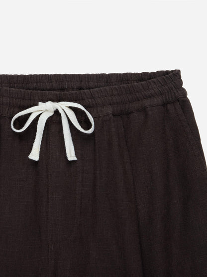 Drawstring Short Chocolate Linen