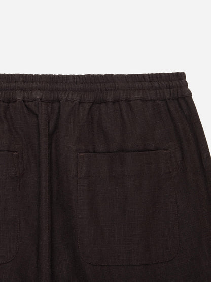 Drawstring Short Chocolate Linen