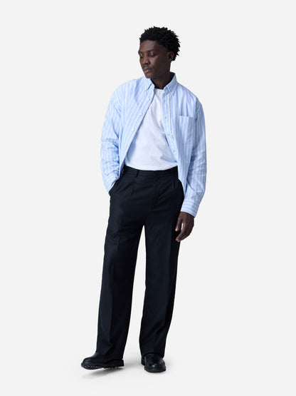 Pleated Trouser Black Wool