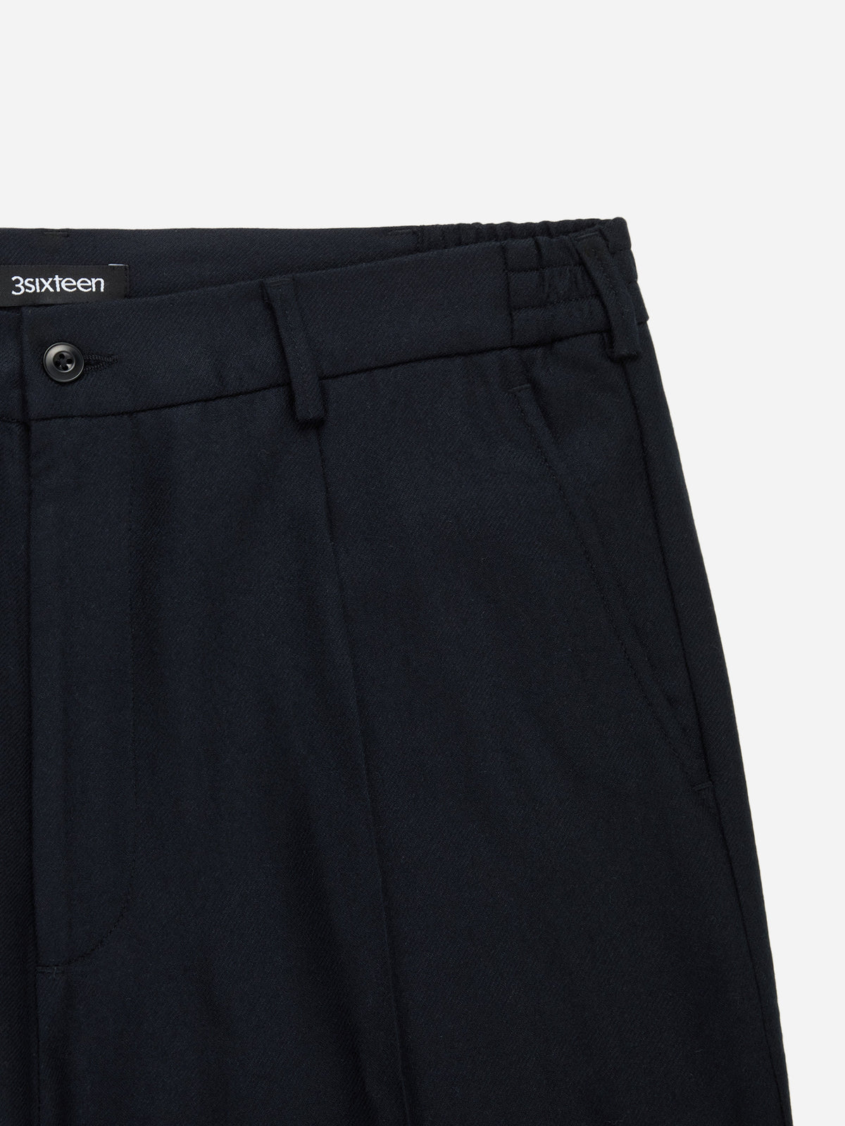 Pleated Trouser Black Wool