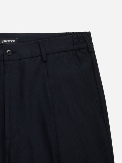 Pleated Trouser Black Wool