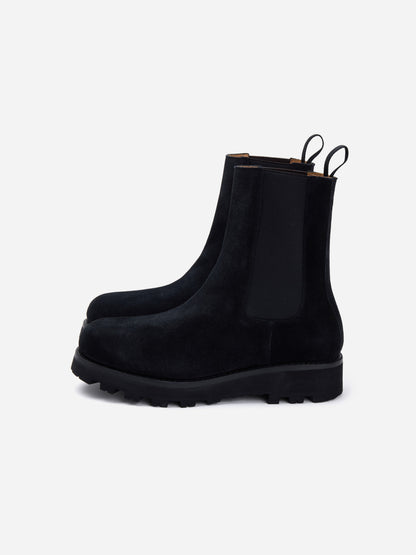 Lug Chelsea Boot Black Suede