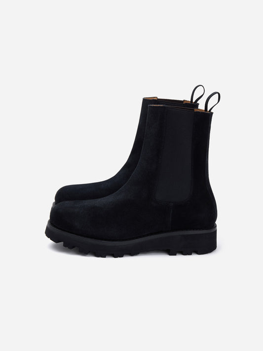 Lug Chelsea Boot Black Suede