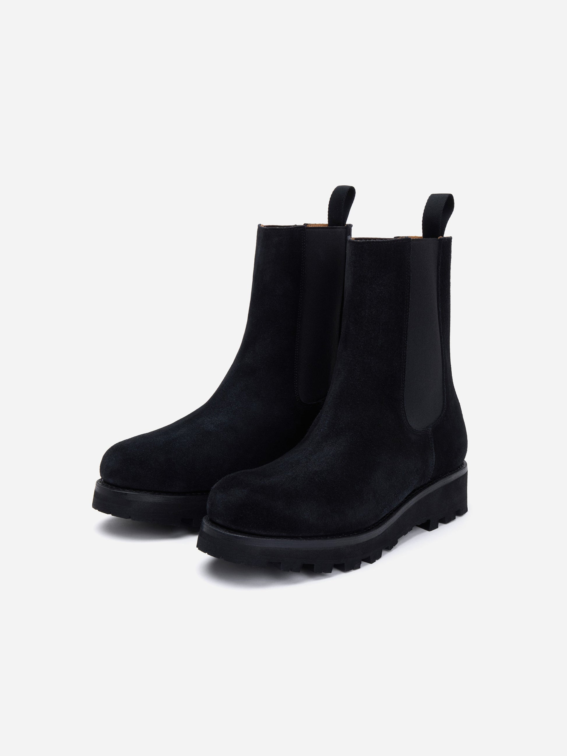 Lug Chelsea Boot Black Suede