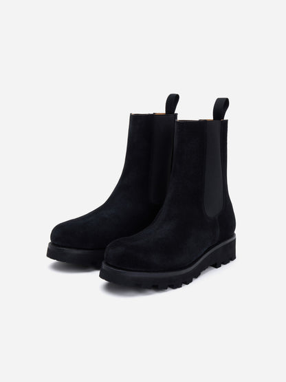 Lug Chelsea Boot Black Suede