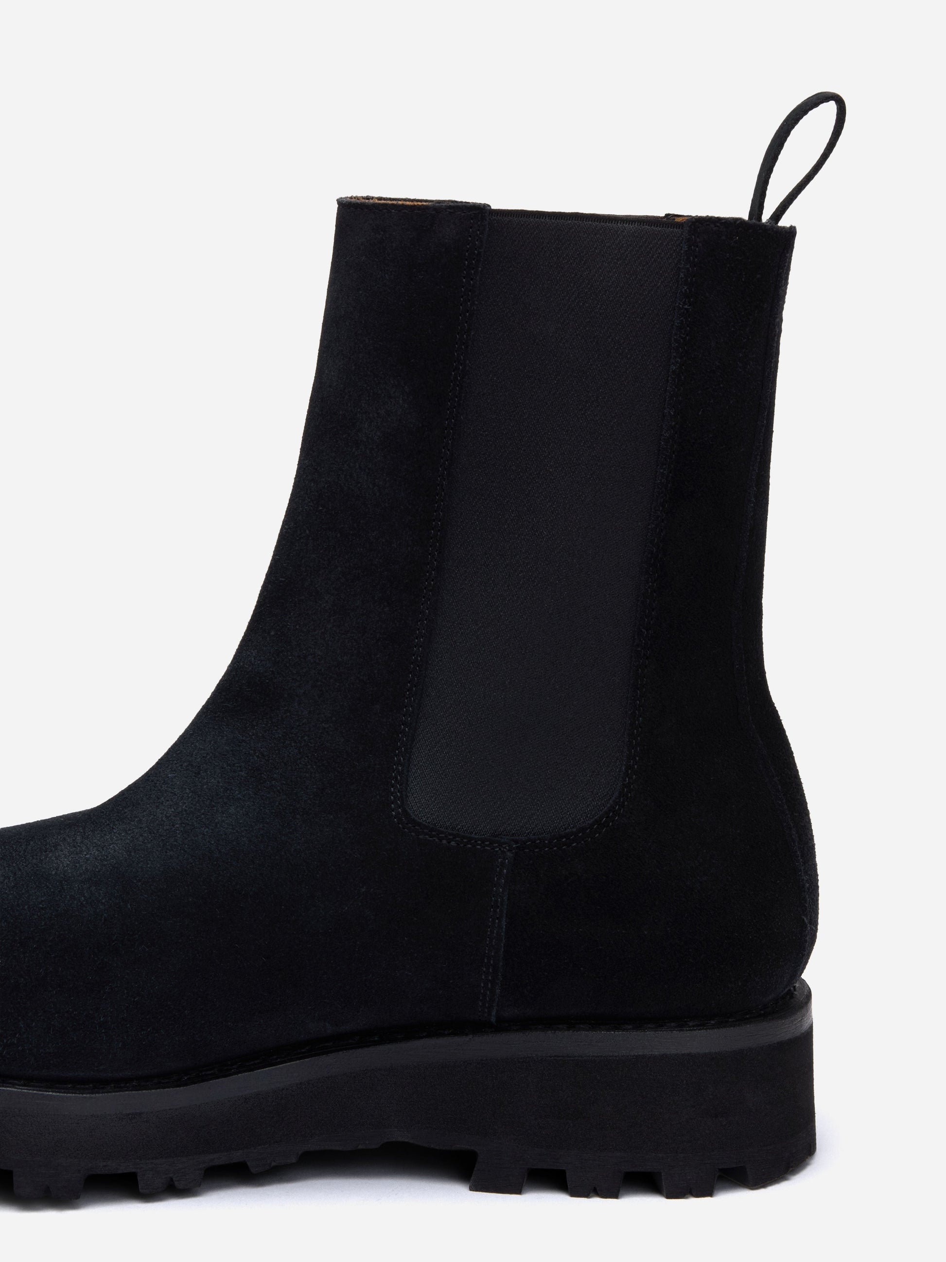Lug Chelsea Boot Black Suede