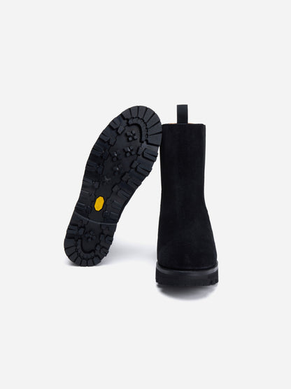 Lug Chelsea Boot Black Suede
