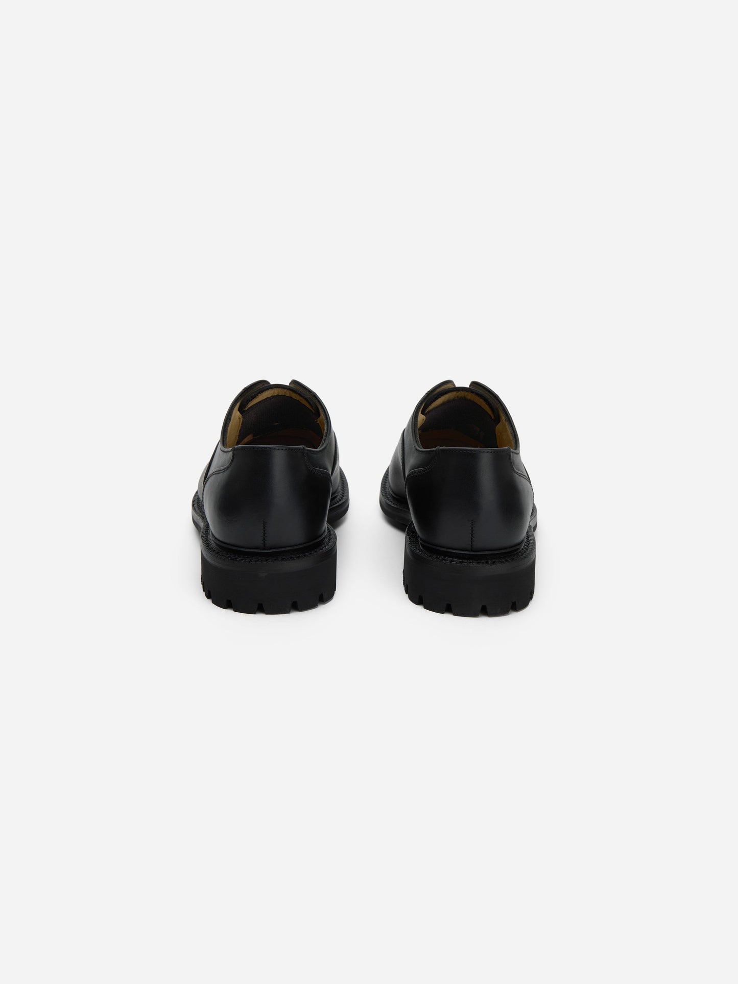 Laceless Oxford Black Waxy Leather