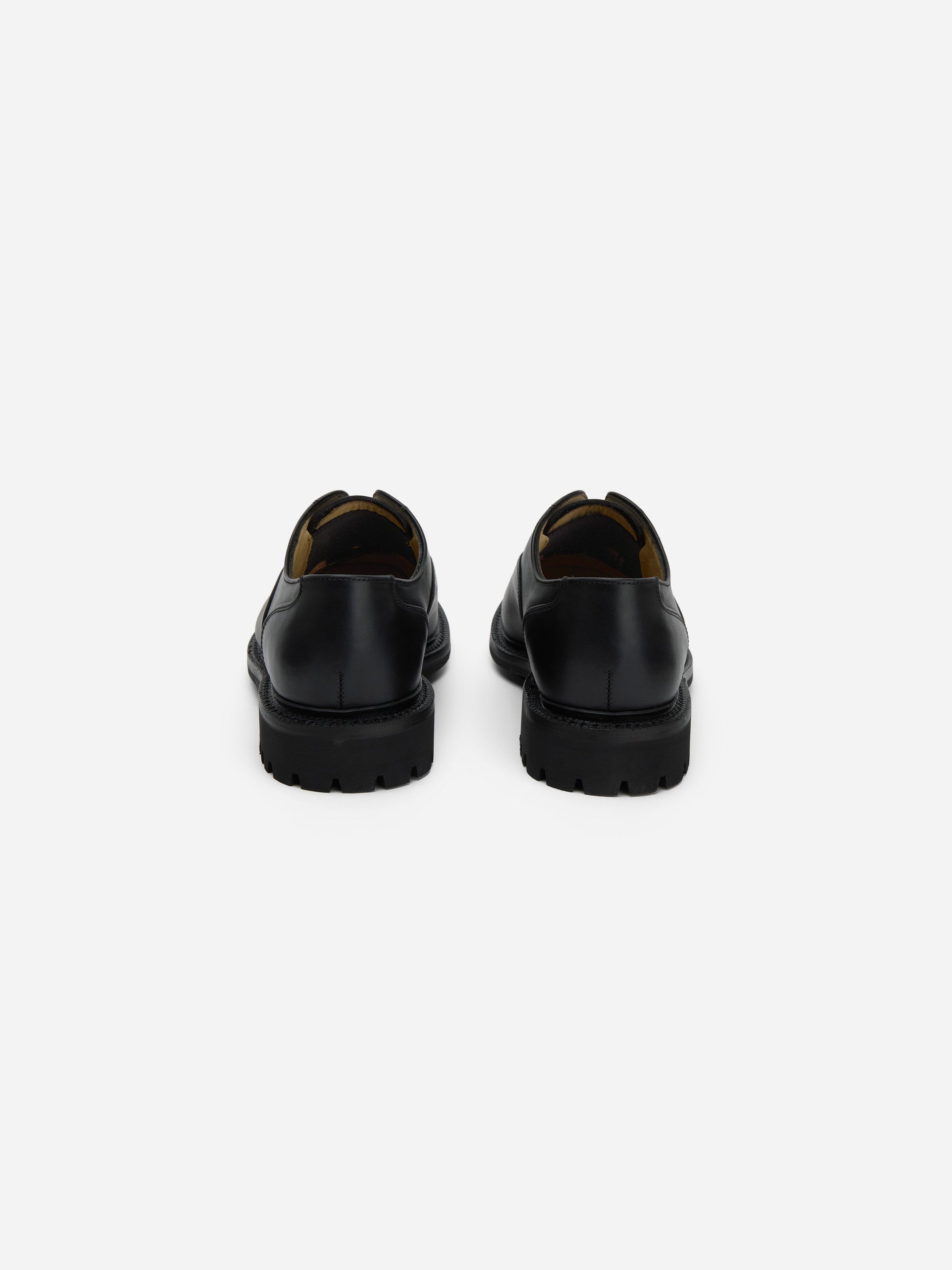 Laceless Oxford Black Waxy Leather