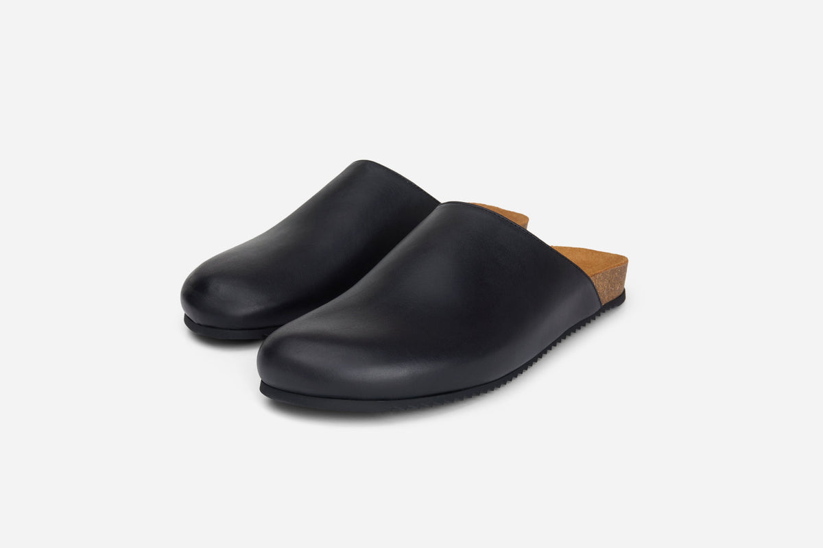Mule Black Calf Leather
