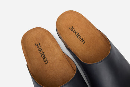 Mule Black Calf Leather