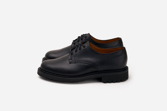 Lug Sole Derby Black Waxy Leather