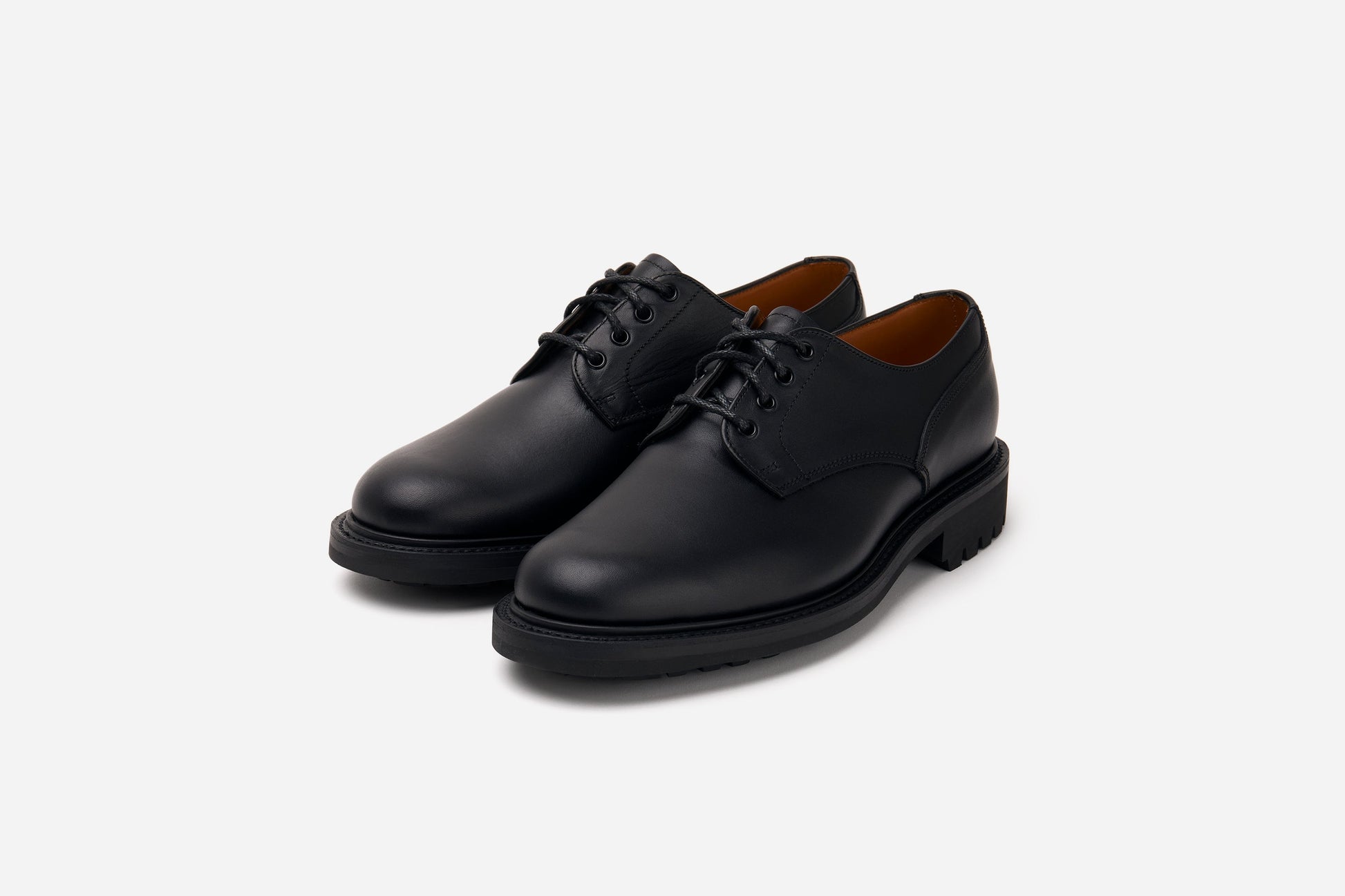Lug Sole Derby Black Waxy Leather
