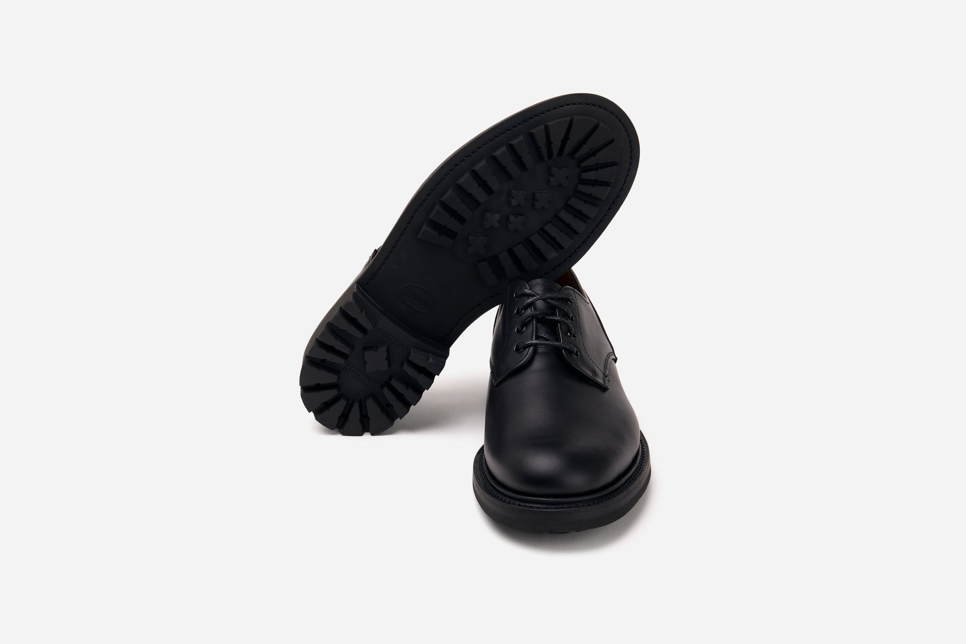 Lug Sole Derby Black Waxy Leather
