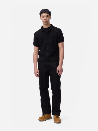 Short Sleeve Knit Shirt Black De Stijl