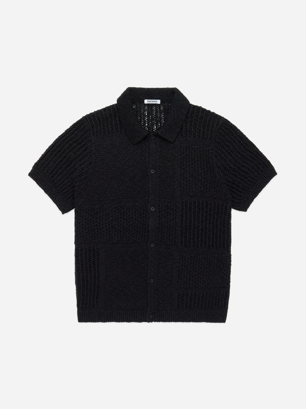 Short Sleeve Knit Shirt Black De Stijl