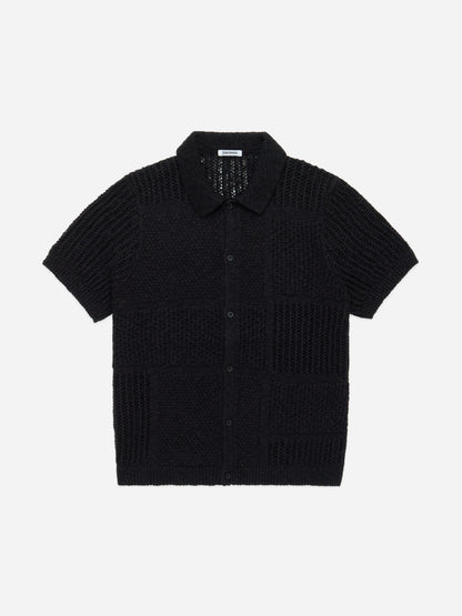 Short Sleeve Knit Shirt Black De Stijl