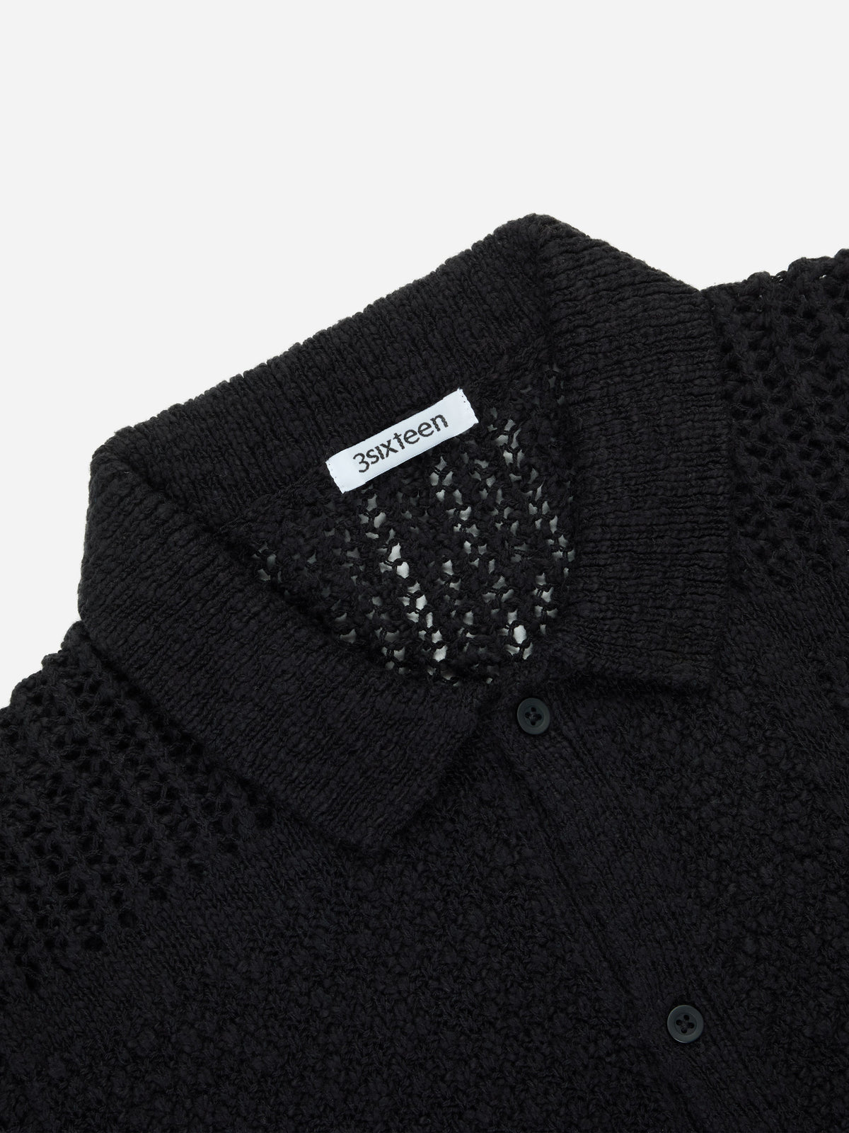 Short Sleeve Knit Shirt Black De Stijl