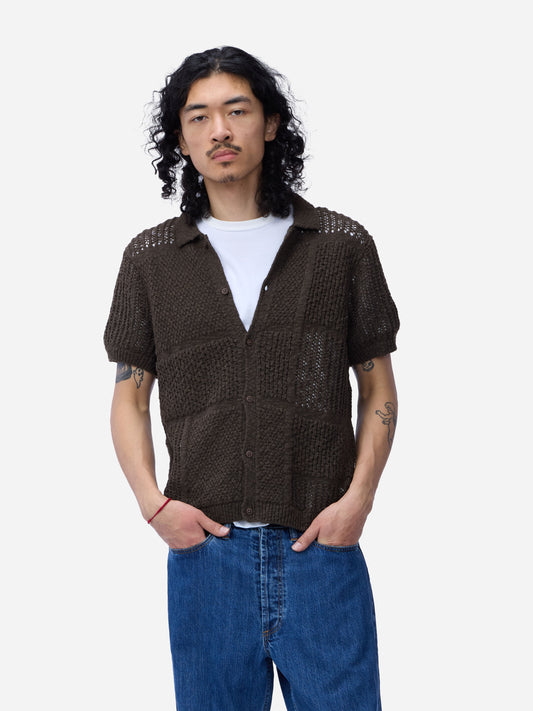 Short Sleeve Knit Shirt Umber De Stijl