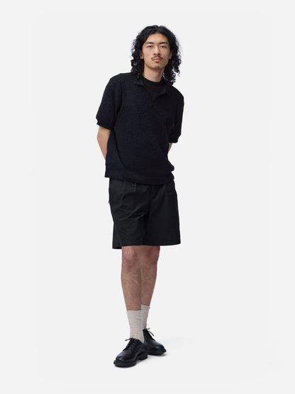 Knit Polo Vintage Black Boxweave
