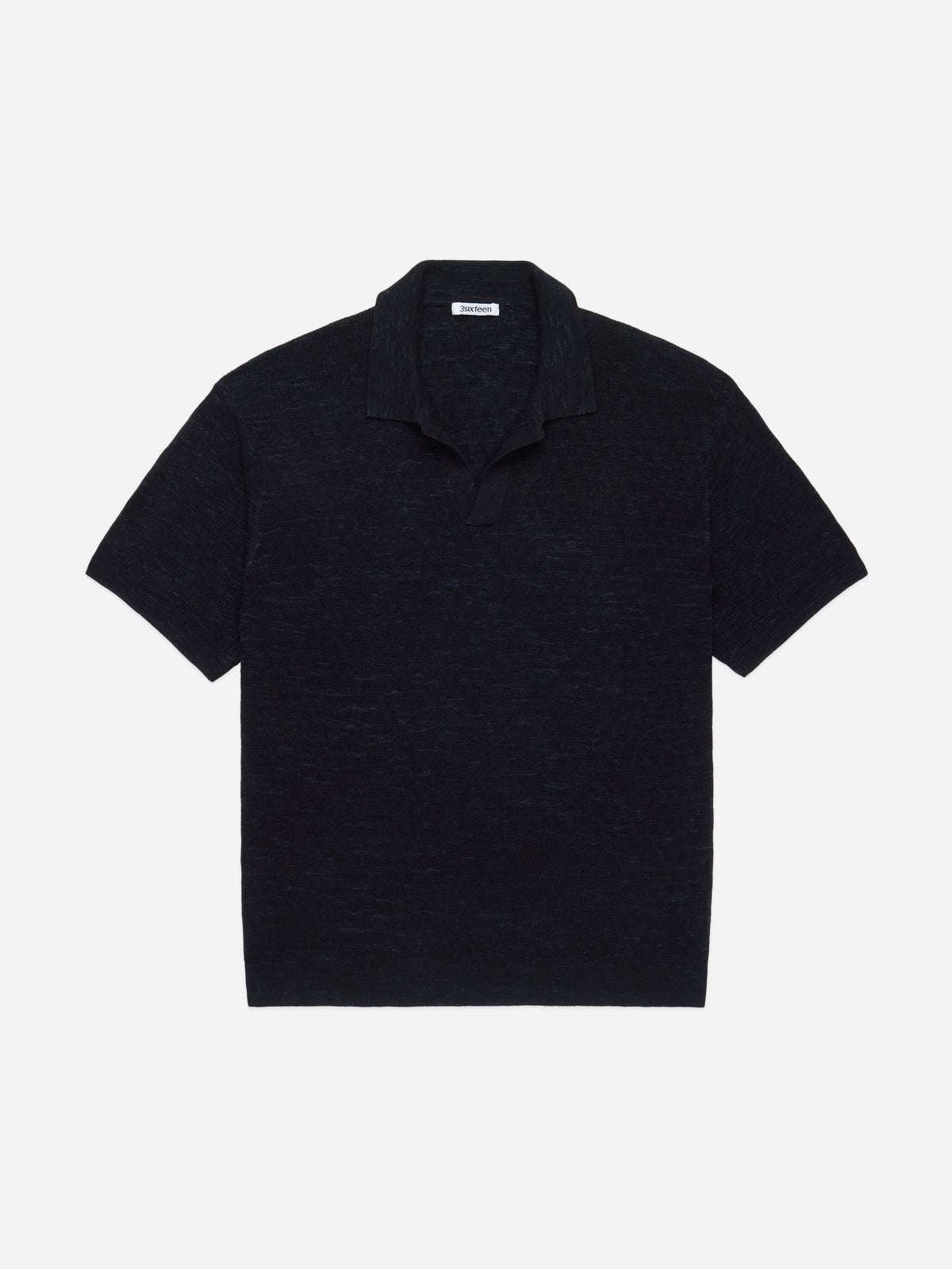 Knit Polo Vintage Black Boxweave