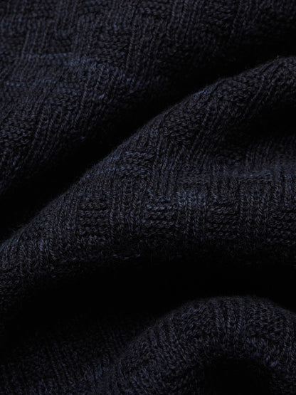 Knit Polo Vintage Black Boxweave